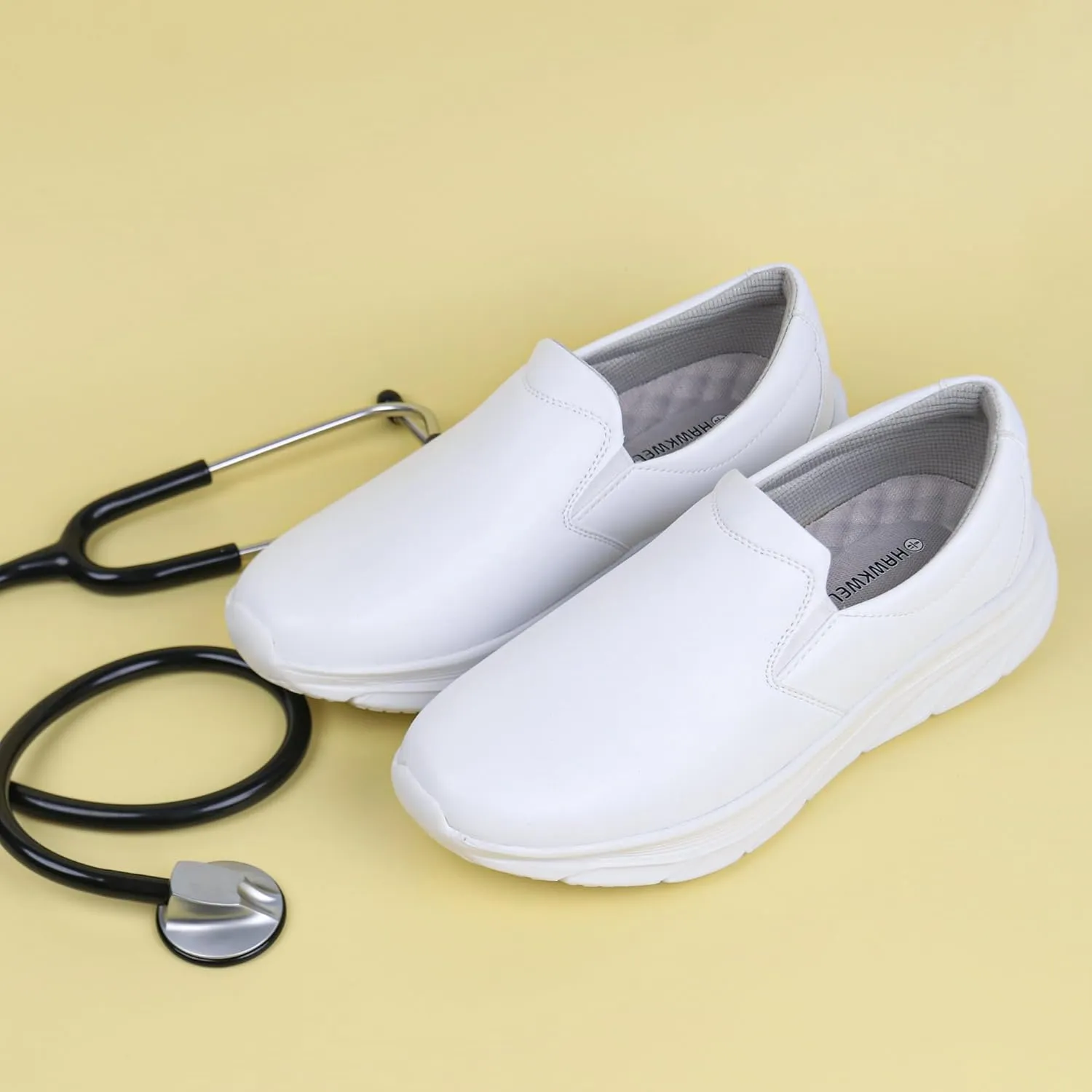 Hawkwell Men's Slip On Arch Support Lightweight Slip Resistant Comfortable Nursing Shoes
