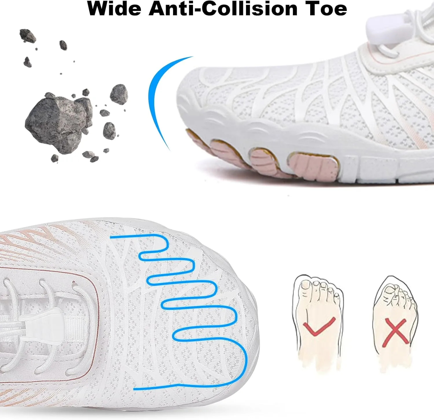 Hike Barefoot Water Shoes, Grounded Footwear Pro Barefoot Shoes Women Men, Non-Slip Athletic Hiking Trail Running Shoe, Breathable Zero Drop Water Shoe Wide Toe Box