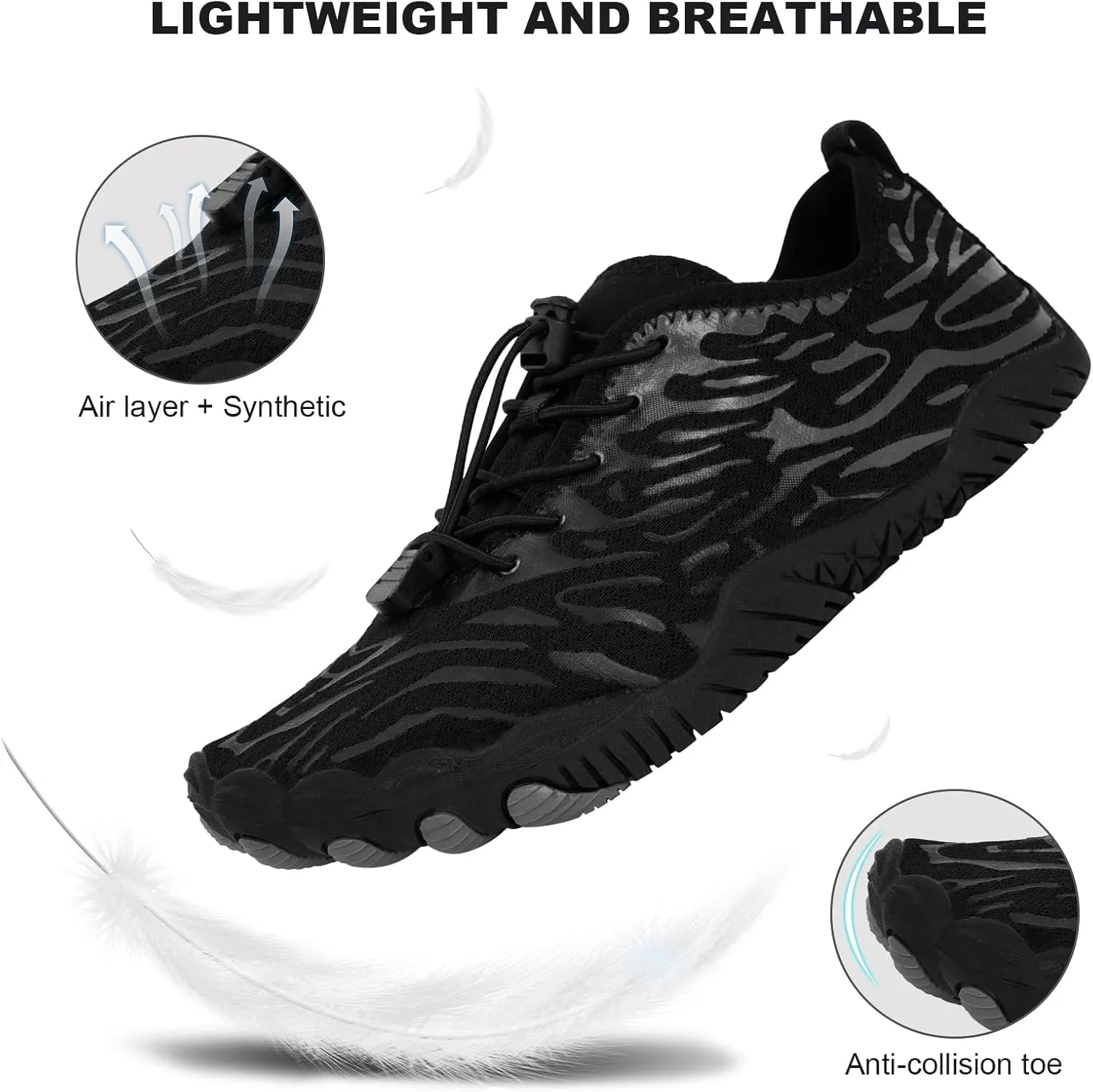 Hike Barefoot Water Shoes, Grounded Footwear Pro Barefoot Shoes Women Men, Non-Slip Athletic Hiking Trail Running Shoe, Breathable Zero Drop Water Shoe Wide Toe Box