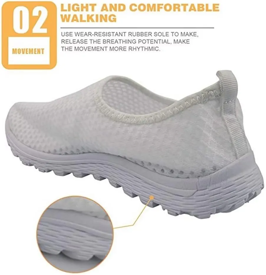 Jeiento Thanksgiving Running Shoes for Women&Men Comfort Footwear Trainers Mesh Shoes Slip-On Tennis Shoes for Hiking Walking Sports