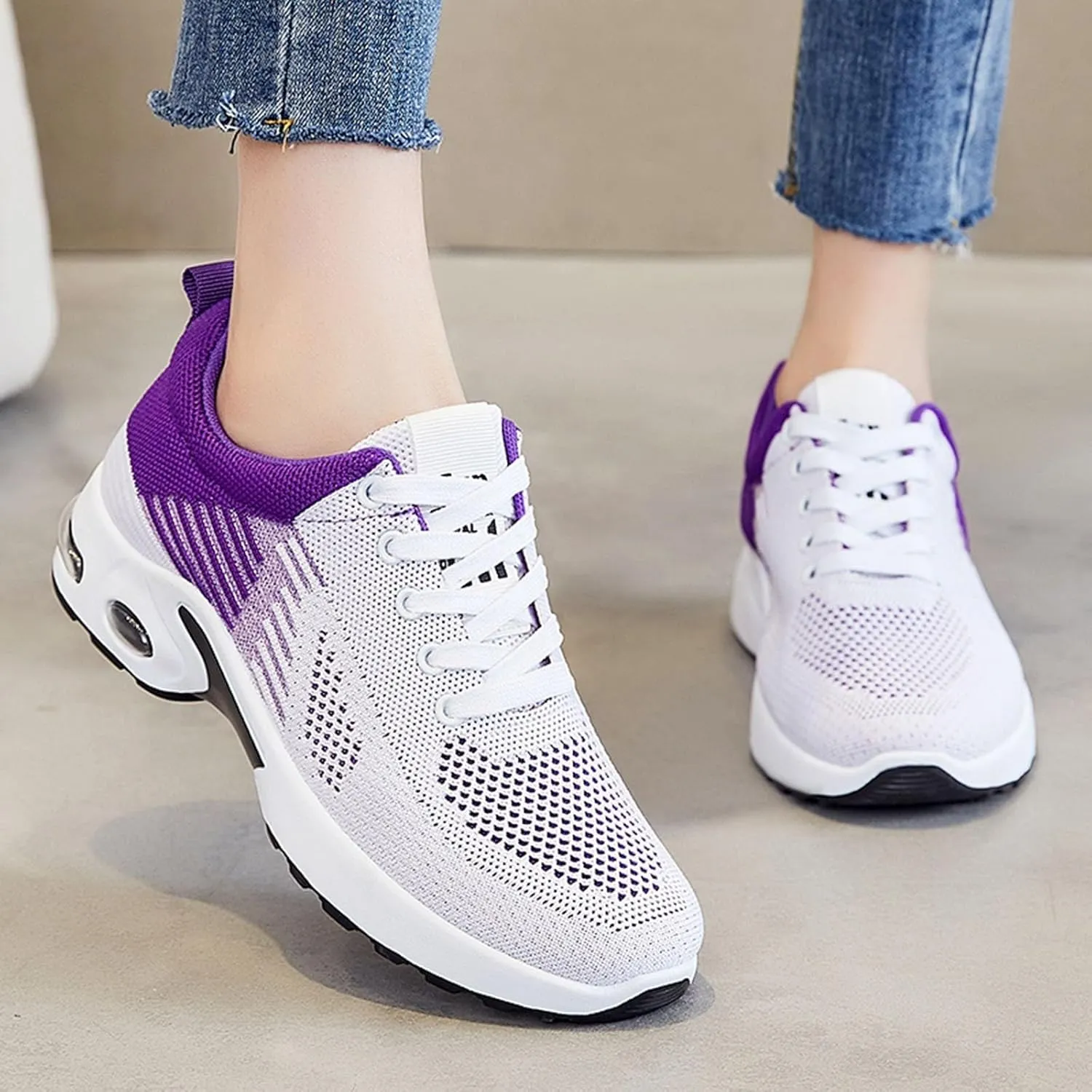 Kubbon Womens Walking Sneakers Arch Support Running Shoes Non Slip Wide Width Toe Box Shoes Lightweight Breathable Athletic Sneakers Casual Comfy
