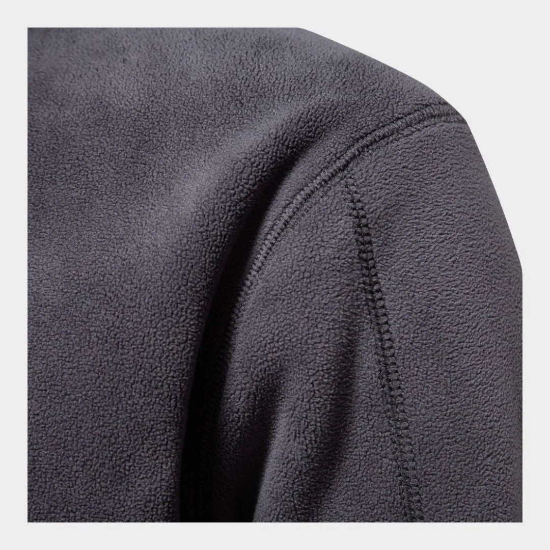 Men's Fleece Sweater  Thicken Warm Zipper Neck Sweater, Soft Shell Sweatshirt (Light Green, Black, and More)