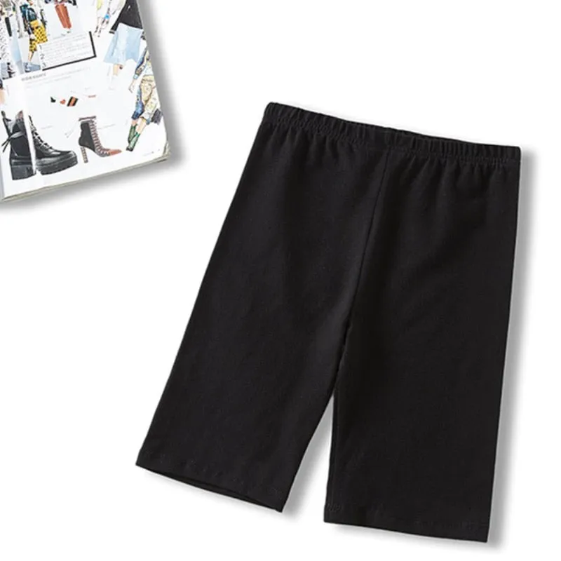 Thin Fitness Casual High Waist Biker Shorts Slim Knee-Length Bottoms Cycling Shorts Streetwear