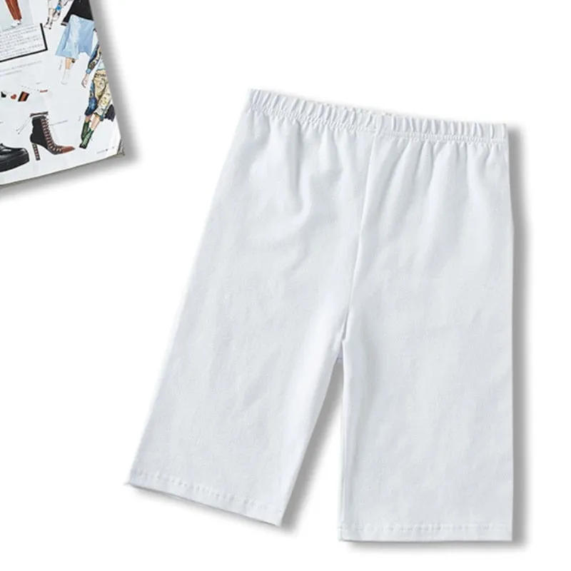 Thin Fitness Casual High Waist Biker Shorts Slim Knee-Length Bottoms Cycling Shorts Streetwear