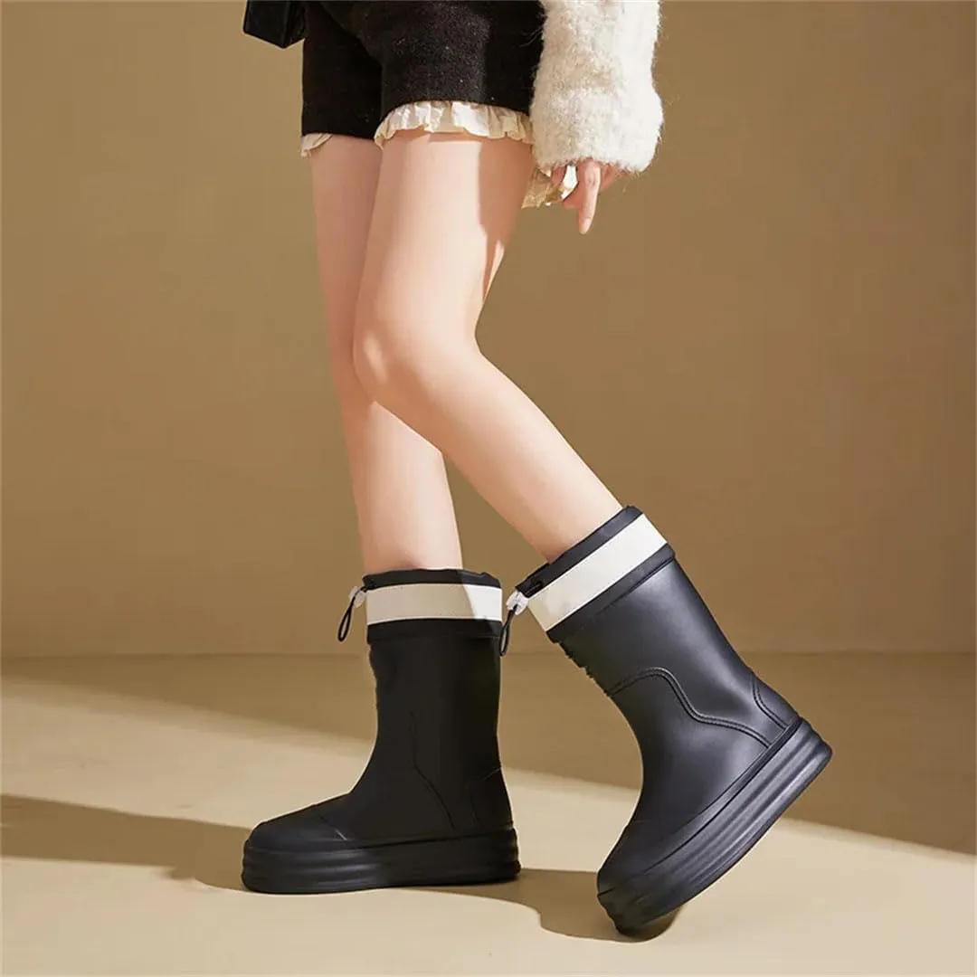 Women Cuffed Rain Boots Waterproof Water Shoes For Adult