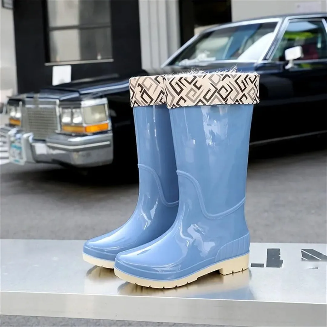 Women's Rubber Boots Waterproof Garden Kitchen Work Water Shoes Galoshes Long Tube Rain Boots Footwear